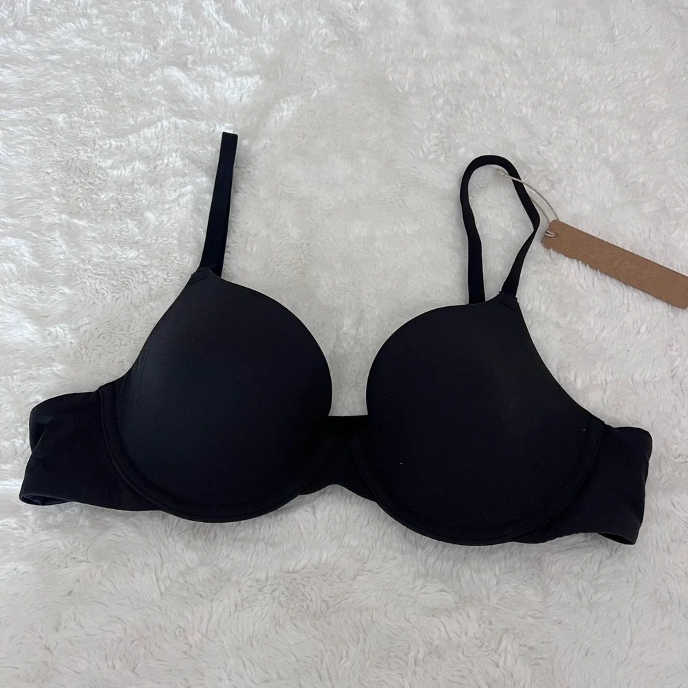 SKIMS Womens Fits Everybody T-Shirt Bra Onyx Black Underwire BR-UWR-2294 36A NWT - Picture 3 of 10